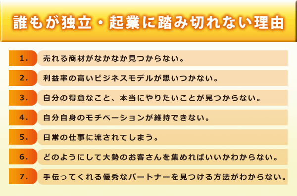 誰もが独立・起業に踏み切れない理由